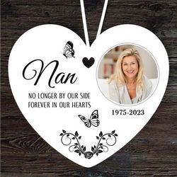 nan memorial keepsake gift photo heart personalised ornament