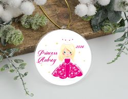 custom princess ornament,personalized toddler christmas ornament,cute newborn girl gifts