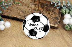 custom soccer ball acrylic ornament,graduation gifts for player,personalized name soccer christmas keepsake