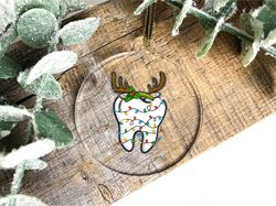 dentist christmas light ornament,dental student gift,tooth reindeer ornament