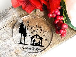 do you hear what i hear manger scene christmas acrylic ornament,bethlehem star,mary joseph gifts