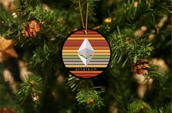 ethereum uv printed christmas ornament, christmas gift, ethereum gift