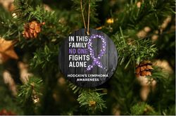 hodgkins lymphoma awareness christmas ornament