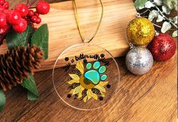 life is better with dogs ornament,gift for dog lover,floral paw christmas keepsake