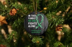 liver cancer awareness christmas ornament