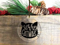 merry catmas christmas ornaments,cat lover gifts, pet ornament
