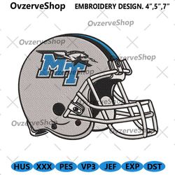 middle tennessee blue raiders helmet embroidery design file