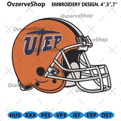 utep miners helmet embroidery digitizing instant download