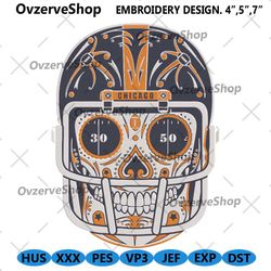 chicago bears skull embroidery design, nfl embroidery designs, chicago bears embroidery file