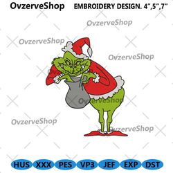 christmas grinch embroidery design files, the grinch machine embroidery, grinch christmas machine embroidery file downlo