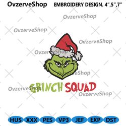 grinch squad embroidery file design, grinch christmas file embroidery download, grinch cartoon embroidery instant downlo