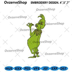 the grinch embroidery design digital, grinch christmas embroidery digital file, grinch design embroidery files