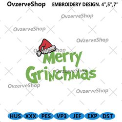 merry grinchmas machine embroidery digitals instant files, grinchmas embroidery download design, grinch christmas embroi