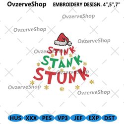 stink grinch machine embroidery download, stink grinch christmas embroidery digitals design files, the grinch embroidery