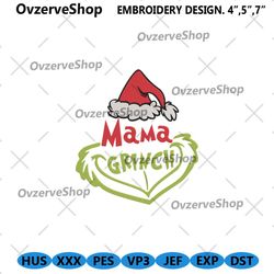 mama grinch embroidery files, grinch christmas embroidery design file instant, the grinch embroidery design