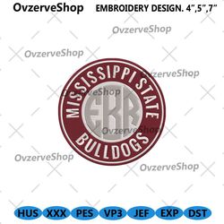 mississippi state bulldogs embroidery design, ncaa embroidery designs, mississippi state bulldogs embroidery instant fil