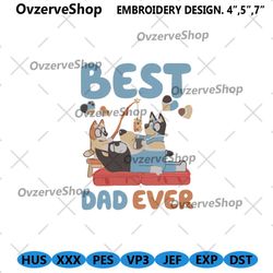 bluey dad ever embroidery download digital, bluey cartoon machine embroidery download, bluey dogfather embroidery design