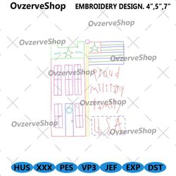 proud military family usa machine embroidery design, 4th of july embroidery download instant, independence day embroider