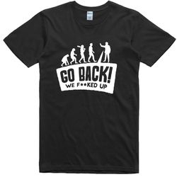 mens funny t shirt evolution go back design regular fit 100 cotton tee