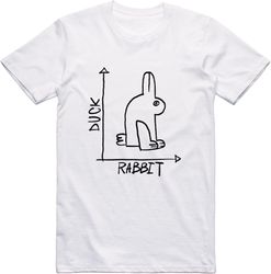 mens funny t-shirt rabbit duck design regular fit 100 cotton tee