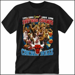 vintage chicago bulls 1997 nba champs jordan rodman t-shirt graphic mens tee