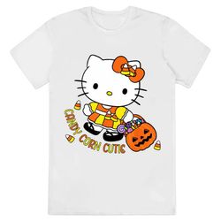 hello kitty candy corn cutie halloween thanksgiving t-shirt