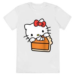 hello kitty slice of pumpkin pie raglan thanksgiving baseball tee