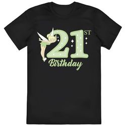 disney peter pan 21st birthday tinkerbell t-shirt, 21st birthday...