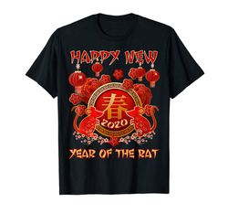 adorable 2020 year of the rat happy chinese new year gift tee t-shirt