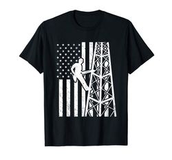 adorable tower climber american flag cell tower towers worker t-shirt