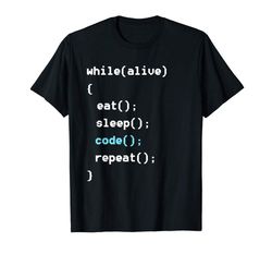 adorable while alive eat sleep code repeat t-shirt - programming tee