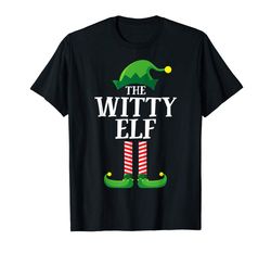 adorable witty elf matching family group christmas party pajama t-shirt