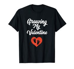 adorable womens growing my valentine great family gift t-shirt