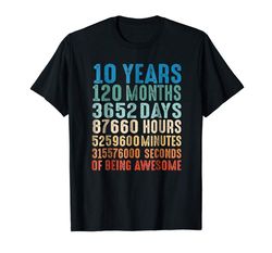 buy 10 years old 10th birthday vintage retro 120 months tshirt