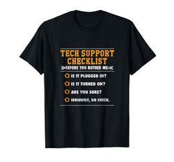 buy funny tech support checklist t-shirt sysadmin gift t shirt