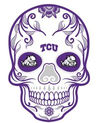 tcu horned frogs 4 inch day of the dead sugar skull vinyl decal sticker