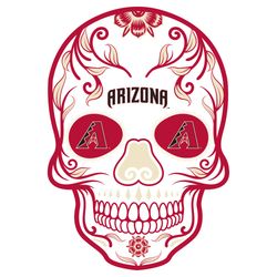 arizona diamondbacks 4 inch day of the dead sugar skull vinyl decal sticker