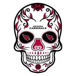 arizona cardinals 4 inch day of the dead sugar skull vinyl decal sticker