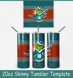 grinch miami dolphins ugly sweater tumbler wrap, christmas grinch miami dolphins tumbler wrap