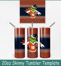 grinch denver broncos ugly sweater tumbler wrap, christmas grinch denver broncos tumbler wrap