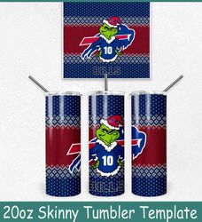 grinch buffalo bills ugly sweater tumbler wrap, christmas grinch buffalo bills tumbler wrap