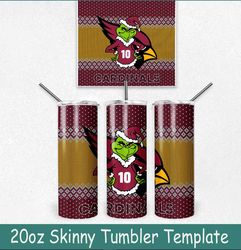 grinch arizona cardinals ugly sweater tumbler wrap, christmas grinch arizona cardinals tumbler wrap