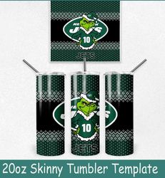 grinch new york jets ugly sweater tumbler wrap, christmas grinch new york jets tumbler wrap