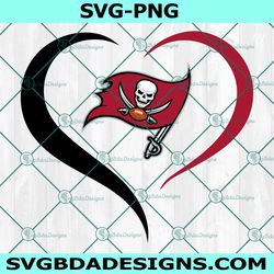 heart love tampa bay buccaneers svg, tampa bay buccaneers logo svg, valentine svg, nfl logo svg, american football svg