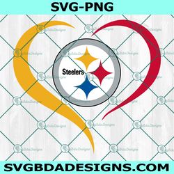 heart love pittsburgh steelers svg, pittsburgh steelers logo svg, valentine svg, nfl logo svg, american football svg