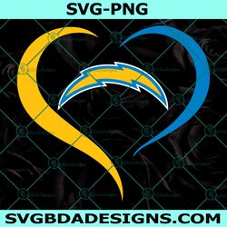heart love los angeles chargers svg, los angeles chargers logo svg, valentine svg, nfl logo svg, american football svg