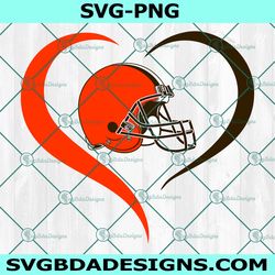 heart love cleveland browns svg, cleveland browns logo svg, valentine svg, nfl logo svg, american football svg