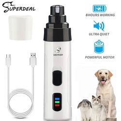 painless usb charging dog nail grinders rechargeable pet nail clippers quiet electric dog cat paws nail grooming trimmer