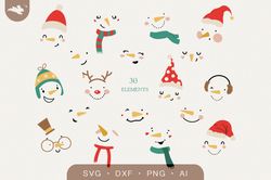 snowman face svg bundle