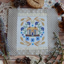 cornflover cottage cross stitch pattern